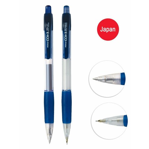 Ручка гелевая автоматическая 0,7мм PENAC CCH-3, синяя + механический карандаш HB 0,7мм, синий