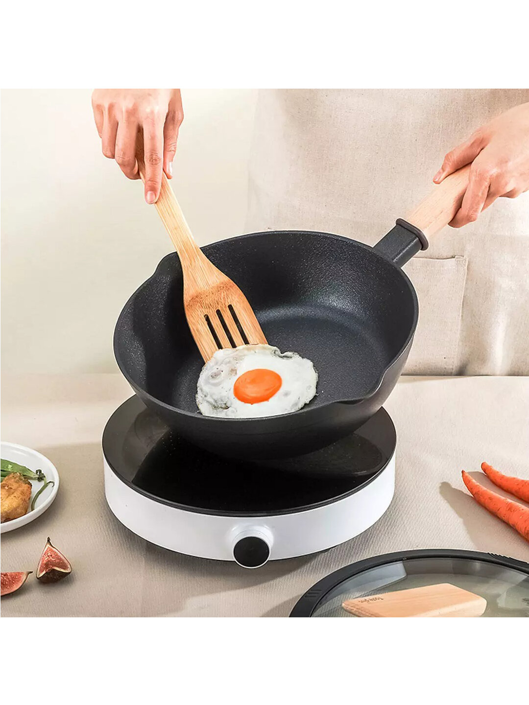 Картинки Сковорода-вок с антипригарным покрытием Xiaomi Taste Plus Yuanmu Series Wok 30 cm