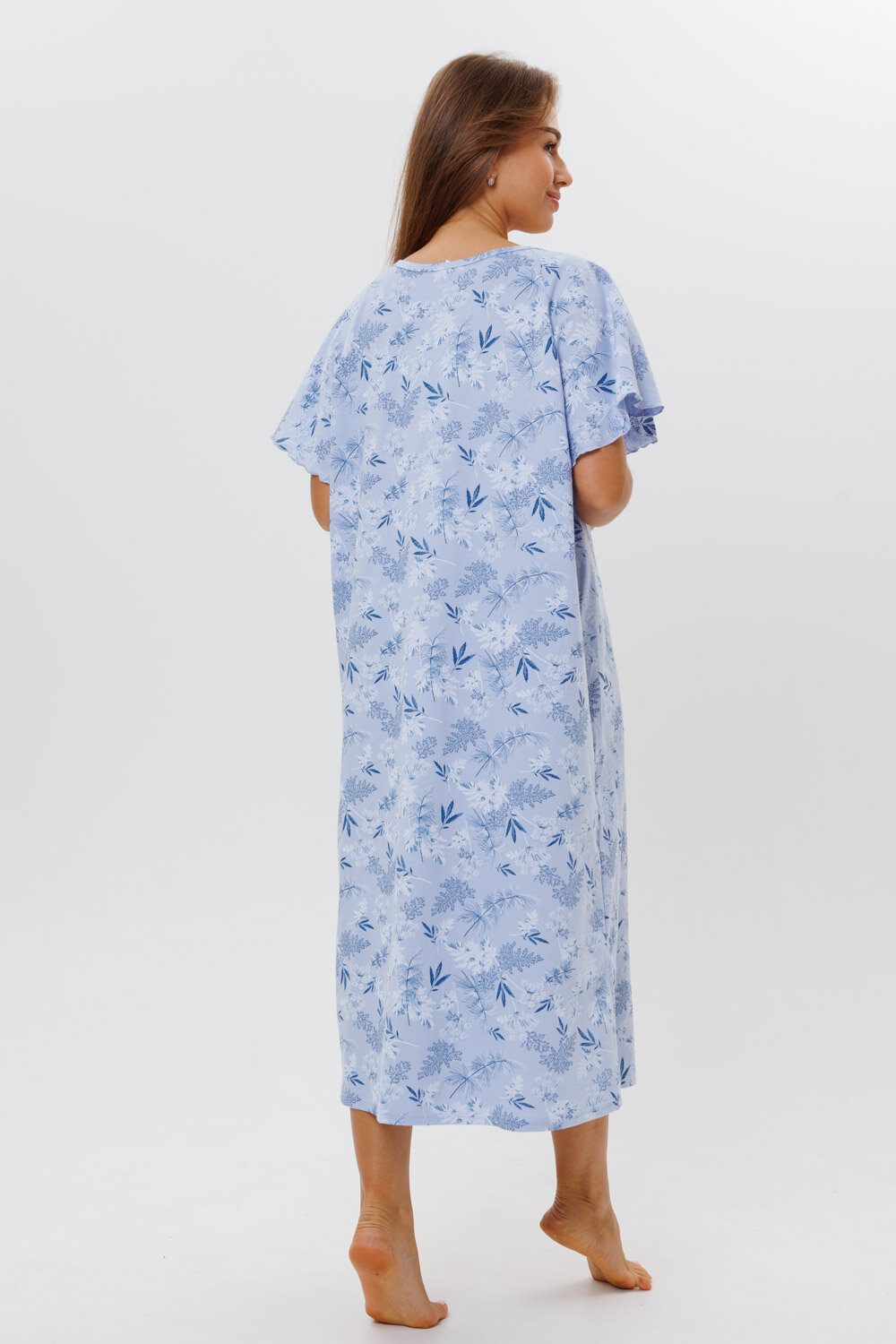 Сорочка Modellini удлиненная, короткий рукав, размер 58, голубой - фотография № 7