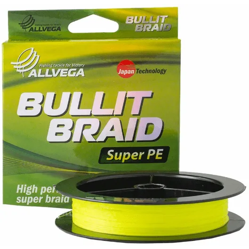 Шнур Bullit Braid Allvega 135м, 0,20мм, 13.7кг, желтая