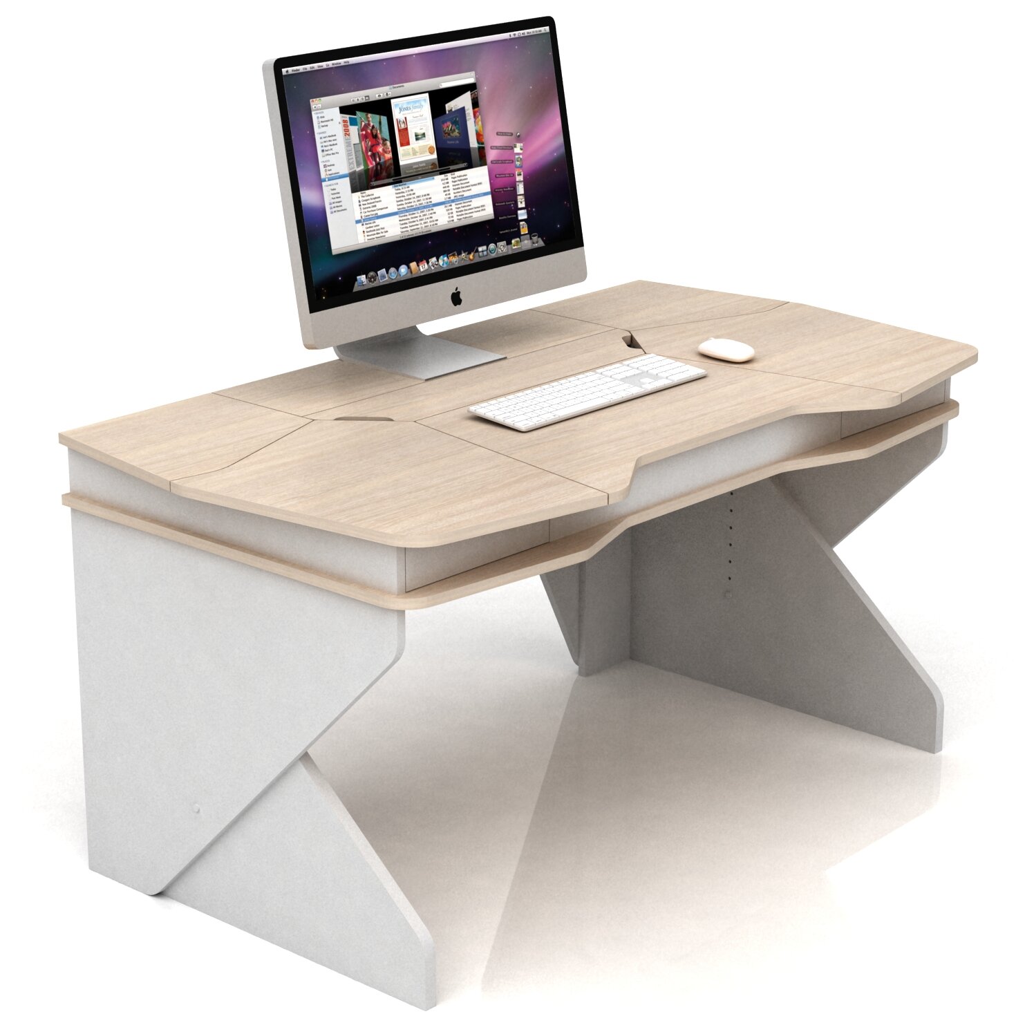 Геймерские игровые столы и кресла Компьютерный стол "DX VEGAS MAX" Белый/Дуб Молочный