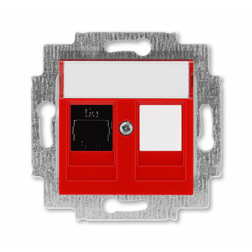 ABB Levit красный Розетка RJ45 1-я, категории 5e и заглушка розетка для интернета телефона abb 2chh295118a6068 levit