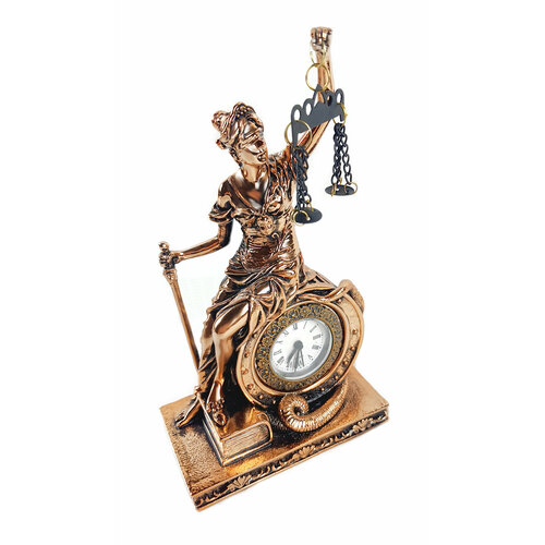 Часы настольные Фемида 21х13х7 см. Иск. камень, металл