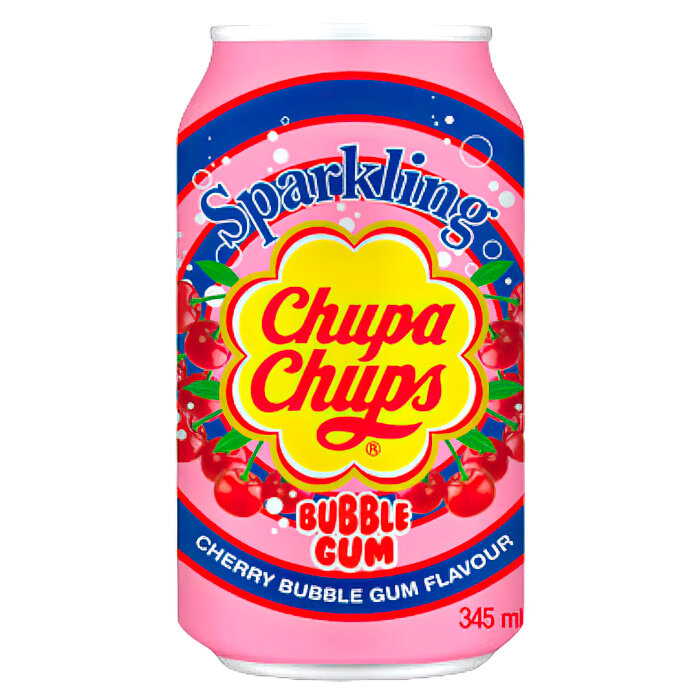 Газированный напиток Chupa Chups - набор 3 вкуса (бабл-гам, дыня, клубника) (Корея), 345 мл (3 шт) - фотография № 2