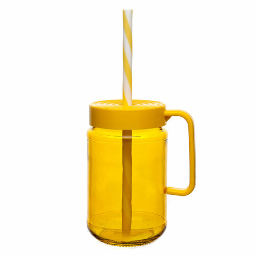 Кружка 370 мл с трубочкой цв 364₽