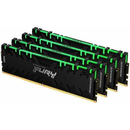 Оперативная память для компьютера 128Gb 4x32Gb PC4-28800 3600MHz DDR4 DIMM CL18 Kingston FURY Renegade Black RGB KF436C18RBAK4128 3682800₽