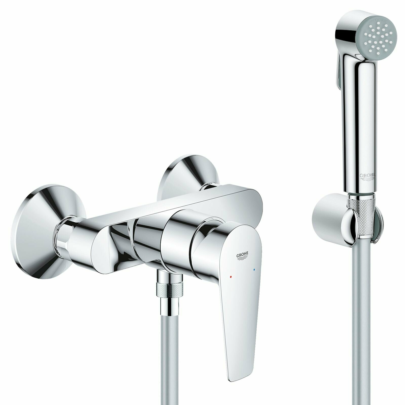 Гигиенический душ со смесителем Grohe Trigger Spray Tempesta-F BauEdge New с пластиковым шлангом хром