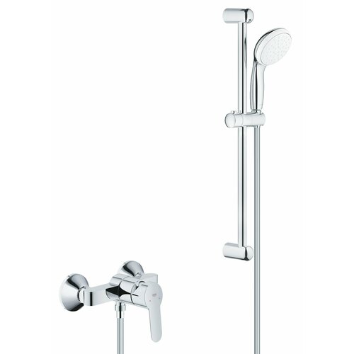 Душевой набор со смесителем Grohe BauEdge Tempesta 100, хром душевая стойка grohe eurostyle new 124416 хром хром 1750 мм