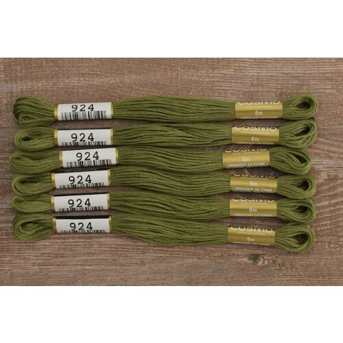 Нитки Мулине COSMO, темно-зеленые, 6 шт