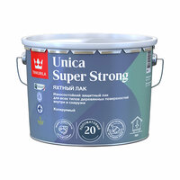 Лак уретано-алкидный Tikkurila Unica Super Strong 20, полуматовый, база EP, бесцветный, 9 л