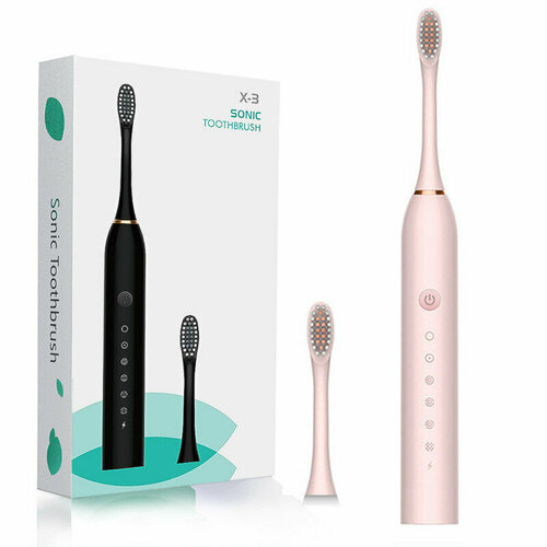 Электрическая зубная щетка ультразвуковая X-3 розовый 419₽