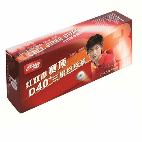 Пластиковые мячи для настольного тенниса DHS 3* D40+ (10шт) белый