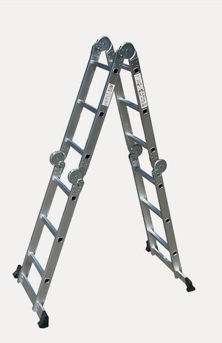 Изображение товара Лестница-Трансформер Sevenberg Qh-4Х3 Шарнирная Четырехсекционная, Длина 3.44 М, Нагрузка 150 Кг.