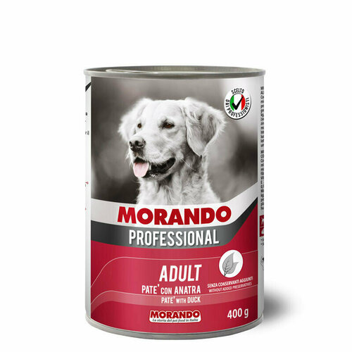 Morando Professional консервированный корм для собак паштет с уткой, в консервах - 400 г х 24 шт паштет рублевский французский с уткой 175 г