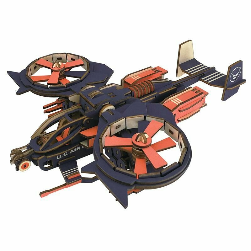 Деревянная 3D головоломка Вертолет/ 3д пазлы для детей и взрослых
