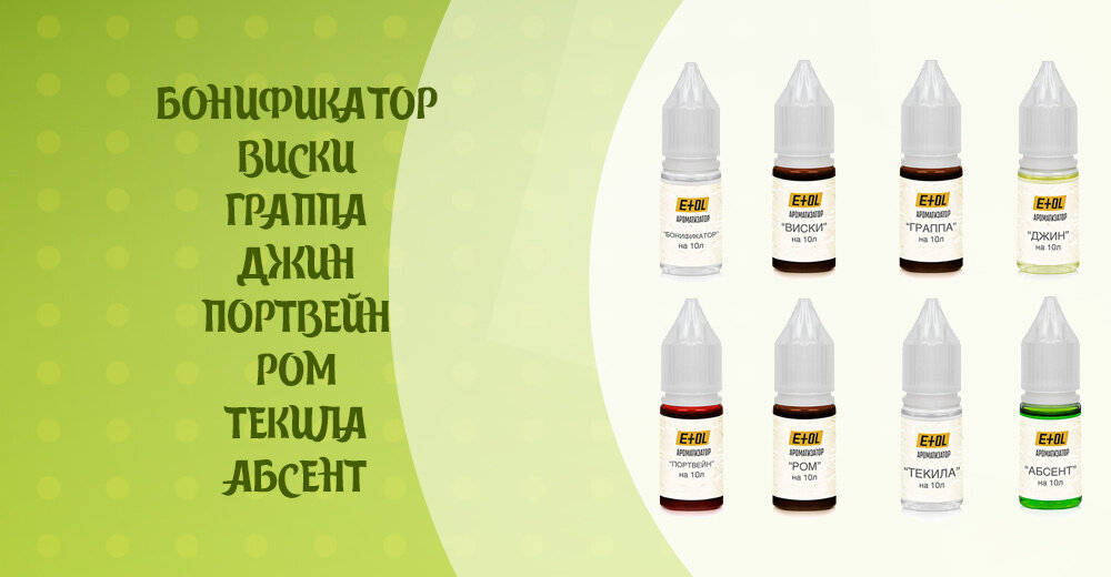 Набор ароматизаторов Etol Все напитки мира (вкусовые концентраты для самогона), 8 вкусов по 10 мл — фото 1