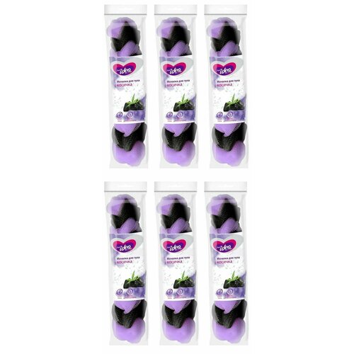 Pleasure мочалка-косичка для тела для бережного ухода за кожей, 1 шт, 6 уп