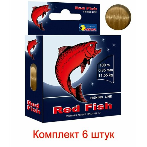 фото Монофильная леска для рыбалки red fish 0,35mm 100m ( 6 штук ) aqua