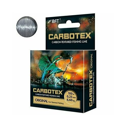 фото Леска для рыбалки aqua carbotex original 100m 0,25mm, цвет - темно-серый, test - 6,60kg ( 1 штука )
