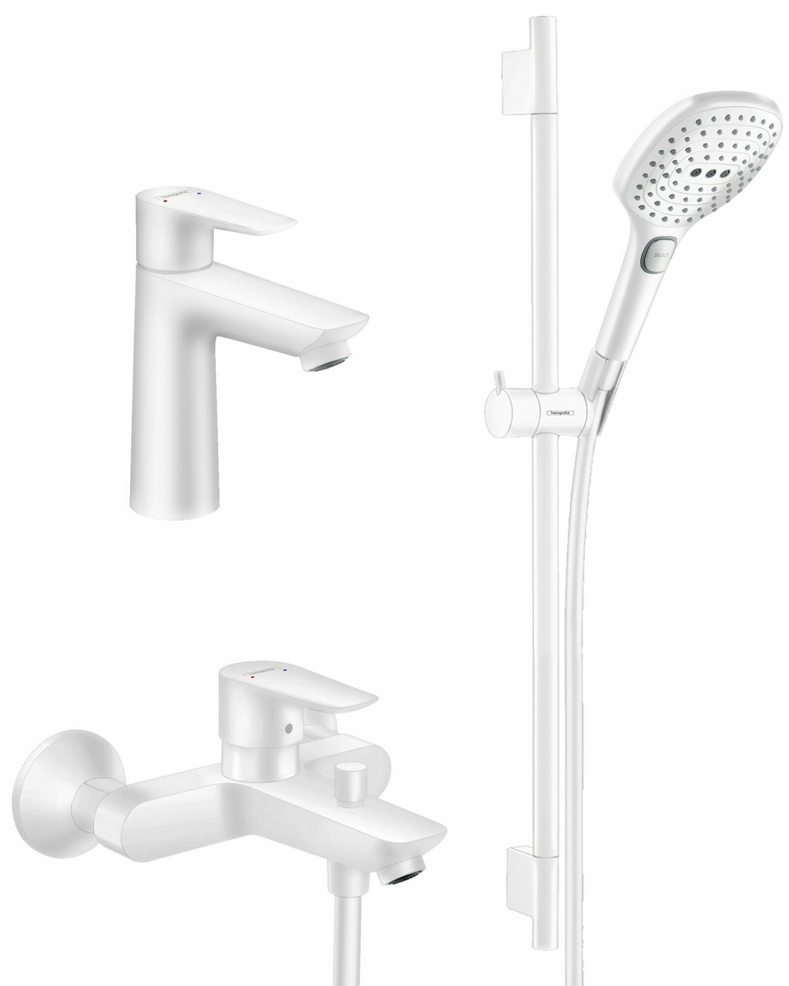 Комплект смесителей для ванны Hansgrohe Talis E белый матовый (71740700, 71710700)