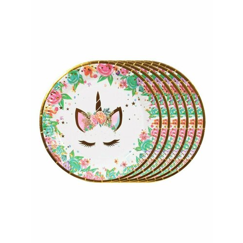 Набор тарелок Единорог, 6 штук, 23 см