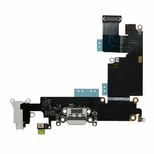 Шлейф для Apple iPhone 6 plus с разъемом зарядки (системным) разъемом гарнитуры и микрофоном 821-2220-A белый