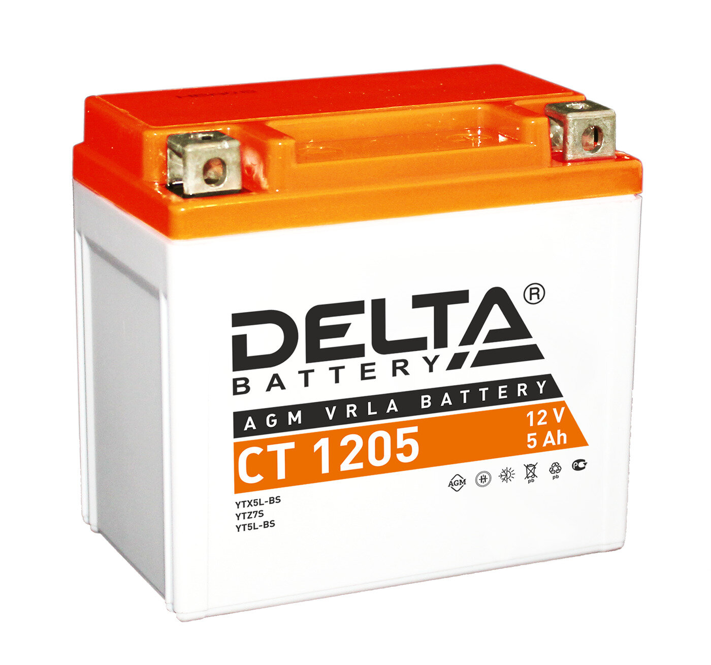 Delta аккумуляторная батарея CT 1205 (YTX5L-BS, YTZ7S)
