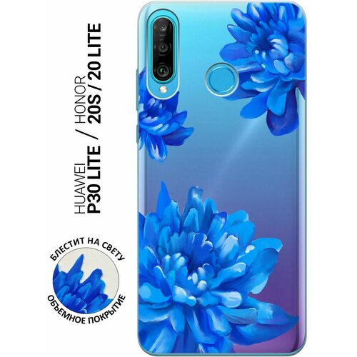 Силиконовый чехол на Honor 20 Lite, 20s, Huawei P30 Lite, Хуавей П30 Лайт, Хонор 20 Лайт, 20s с 3D принтом Amazing Asters прозрачный чехол книжка на honor 20 pro хонор 20 про с 3d принтом amazing asters золотистый