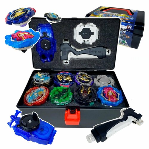 Набор Бейблейд с 8 волчками в кейсе черный 1620₽