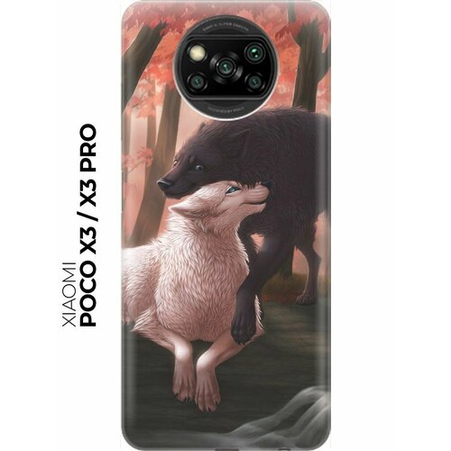 RE: PA Накладка Transparent для Xiaomi Poco X3 / X3 Pro с принтом Влюбленные волки