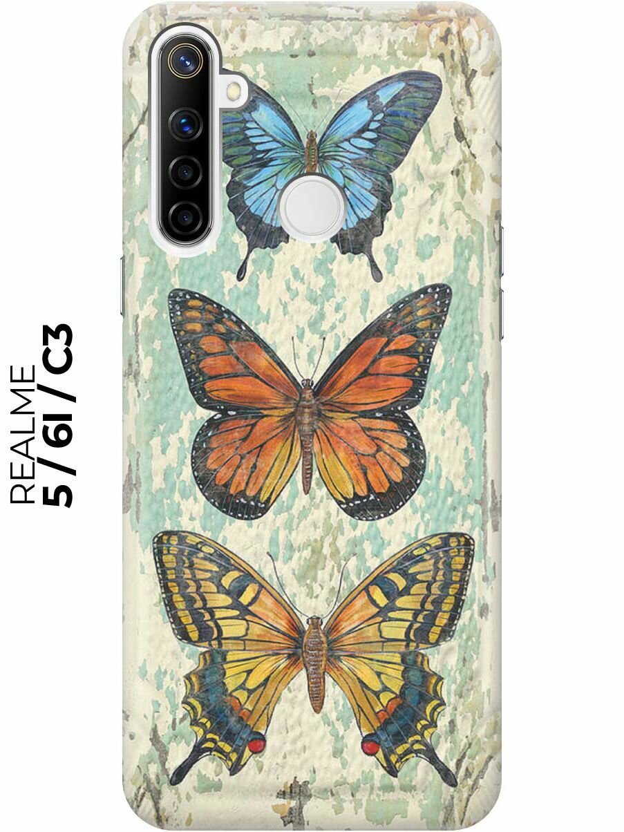 фото RE: PA Чехол - накладка ArtColor для realme 5 / 6i / C3 с принтом "Три бабочки"