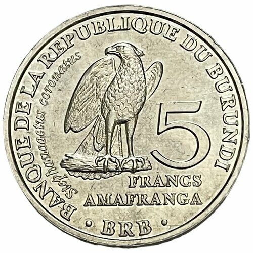 Бурунди 5 франков 2014 г. (Птицы - Венценосный орёл)