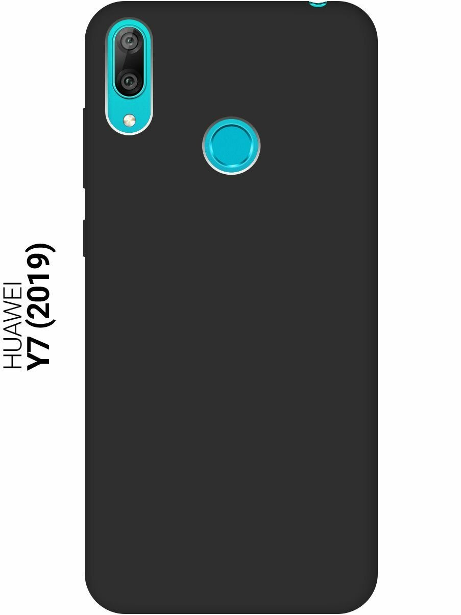 Матовый Soft Touch силиконовый чехол на Huawei Y7 (2019), Хуавей У7 2019 черный