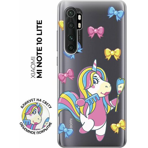 Силиконовый чехол с принтом Lady Unicorn для Xiaomi Mi Note 10 Lite / Сяоми Ми Ноут 10 Лайт матовый soft touch силиконовый чехол на xiaomi mi note 10 lite сяоми ми ноут 10 лайт с 3d принтом fall in love черный