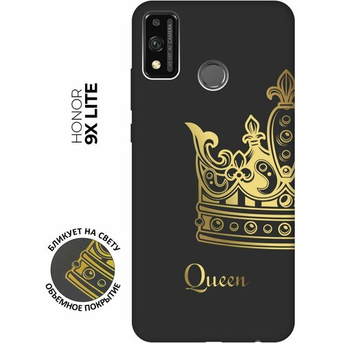 Матовый чехол True Queen для Honor 9X Lite / Хонор 9Х Лайт с 3D эффектом черный матовый чехол true queen для honor 9 lite хонор 9 лайт с 3d эффектом черный