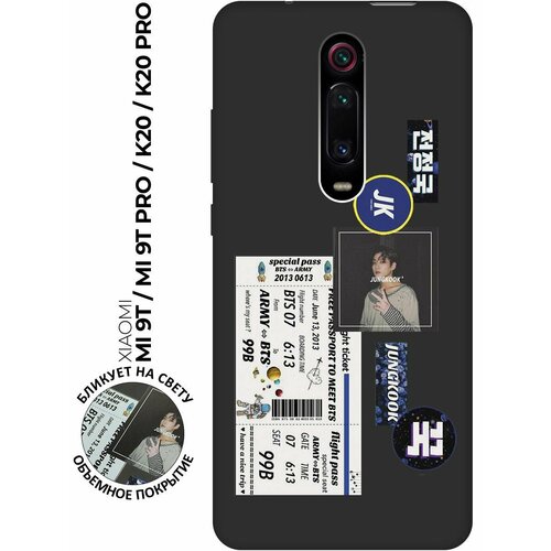 Матовый чехол BTS Stickers для Xiaomi Mi 9T / Mi 9T Pro / K20 / K20 Pro / Сяоми Ми 9Т / Ми 9Т Про с 3D эффектом черный матовый чехол cute stickers для xiaomi mi 9t mi 9t pro k20 k20 pro сяоми ми 9т ми 9т про с 3d эффектом черный