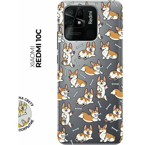 Силиконовый чехол с принтом Corgi Pattern для Xiaomi Redmi 10C / Сяоми Редми 10С силиконовый чехол с принтом corgi pattern для xiaomi redmi 12c сяоми редми 12с