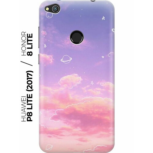 RE: PA Накладка Transparent для Honor 8 Lite / Huawei P8 Lite (2017) с принтом Розовое небо и космос re pa накладка transparent для huawei mate 20 lite с принтом розовое небо и космос