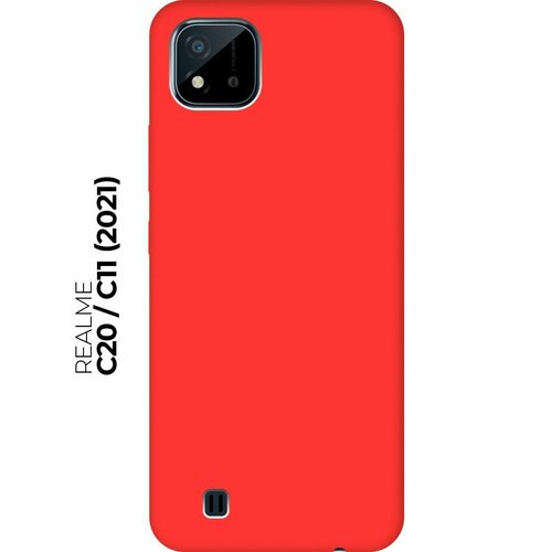 Матовый чехол на realme C20 / C11 (2021) / Рилми С20 / С11 (2021) Soft Touch красный матовый чехол trekking w для realme c20 c11 2021 рилми с20 с11 2021 с 3d эффектом черный