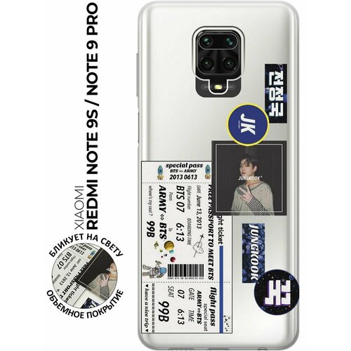 Силиконовый чехол с принтом BTS Stickers для Xiaomi Redmi Note 9s / Note 9 Pro / Сяоми Редми Ноут 9с / Ноут 9 Про силиконовый чехол с принтом musical unicorn для xiaomi redmi note 9s note 9 pro сяоми редми ноут 9с ноут 9 про