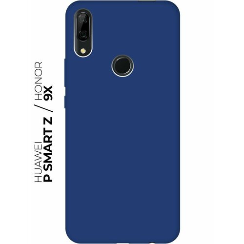 Матовый чехол на Honor 9X / 9X Premium / Huawei P Smart Z / Y9 Prime (2019) / Хуавей Хонор 9Х Soft Touch синий