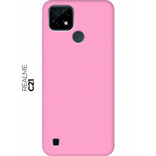 Матовый чехол на realme C21 / Рилми С21 Soft Touch розовый матовый чехол на realme gt рилми гт soft touch розовый