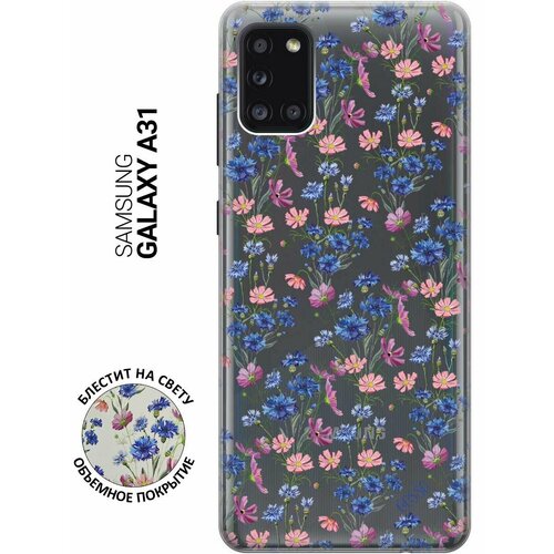 Ультратонкий силиконовый чехол-накладка для Samsung Galaxy A31 с 3D принтом Lovely Cornflowers ультратонкий силиконовый чехол накладка transparent для samsung galaxy note 20 с 3d принтом lovely cornflowers