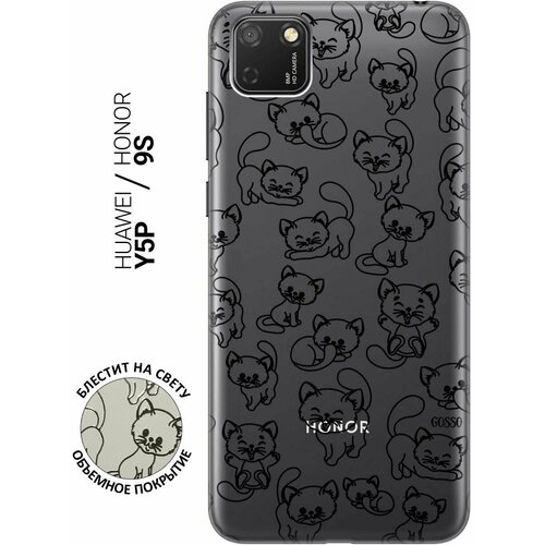 Ультратонкий силиконовый чехол-накладка ClearView 3D для Huawei Y5p, Honor 9S с принтом Cute Kitties ультратонкий силиконовый чехол накладка clearview 3d для huawei y5p honor 9s с принтом flowers