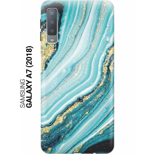 GOSSO Ультратонкий силиконовый чехол-накладка для Samsung Galaxy A7 (2018) с принтом Green Marble gosso ультратонкий силиконовый чехол накладка для samsung galaxy m30 с принтом green marble