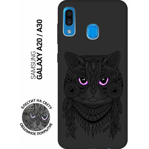 Ультратонкая защитная накладка Soft Touch для Samsung Galaxy A20, A30 с принтом Grand Cat черная ультратонкая защитная накладка soft touch для samsung galaxy m31 с принтом grand cat черная