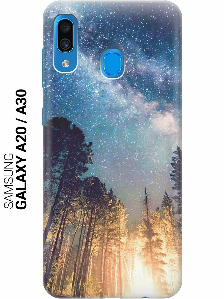 Ультратонкий силиконовый чехол-накладка для Samsung Galaxy A20 / A30 с принтом "Млечный путь"