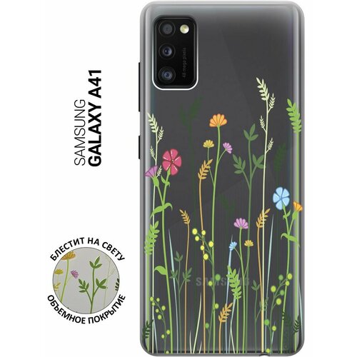 Ультратонкий силиконовый чехол-накладка Transparent для Samsung Galaxy A41 с 3D принтом Flowers & Fern чехол накладка transparent 3d для samsung galaxy a41 с принтом bags