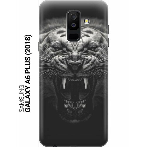 GOSSO Ультратонкий силиконовый чехол-накладка для Samsung Galaxy A6 Plus (2018) с принтом Оскал тигра gosso ультратонкий силиконовый чехол накладка для nokia 1 plus с принтом оскал тигра
