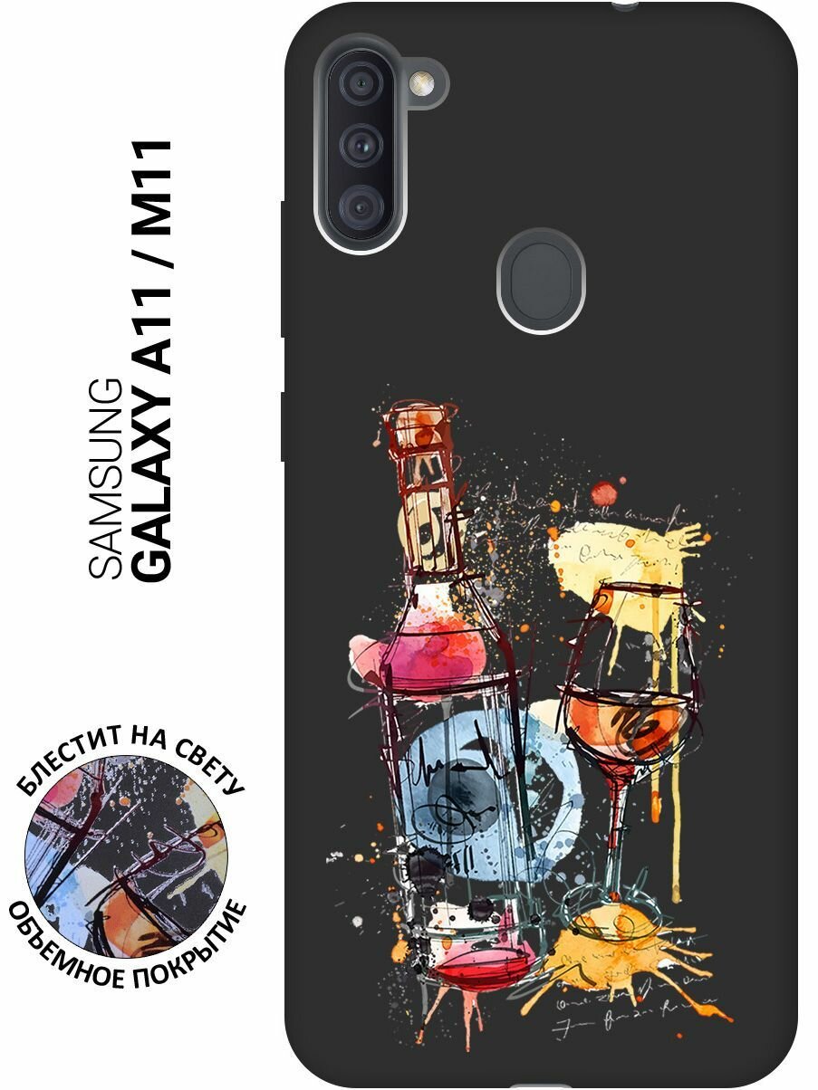 Ультратонкая защитная накладка Gleam 3D для Galaxy A11, M11 с принтом "Акварельное вино"